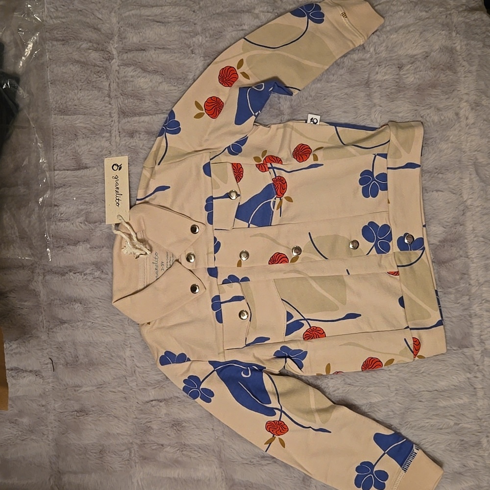 Granelito Lucky Jacket Color Birch With Modern Print Size 2-3 Years